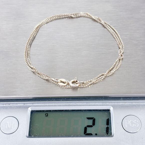 Vintage Italy FAS Sterling Silver 925 Box Chain Necklace 19" - Picture 3 of 3